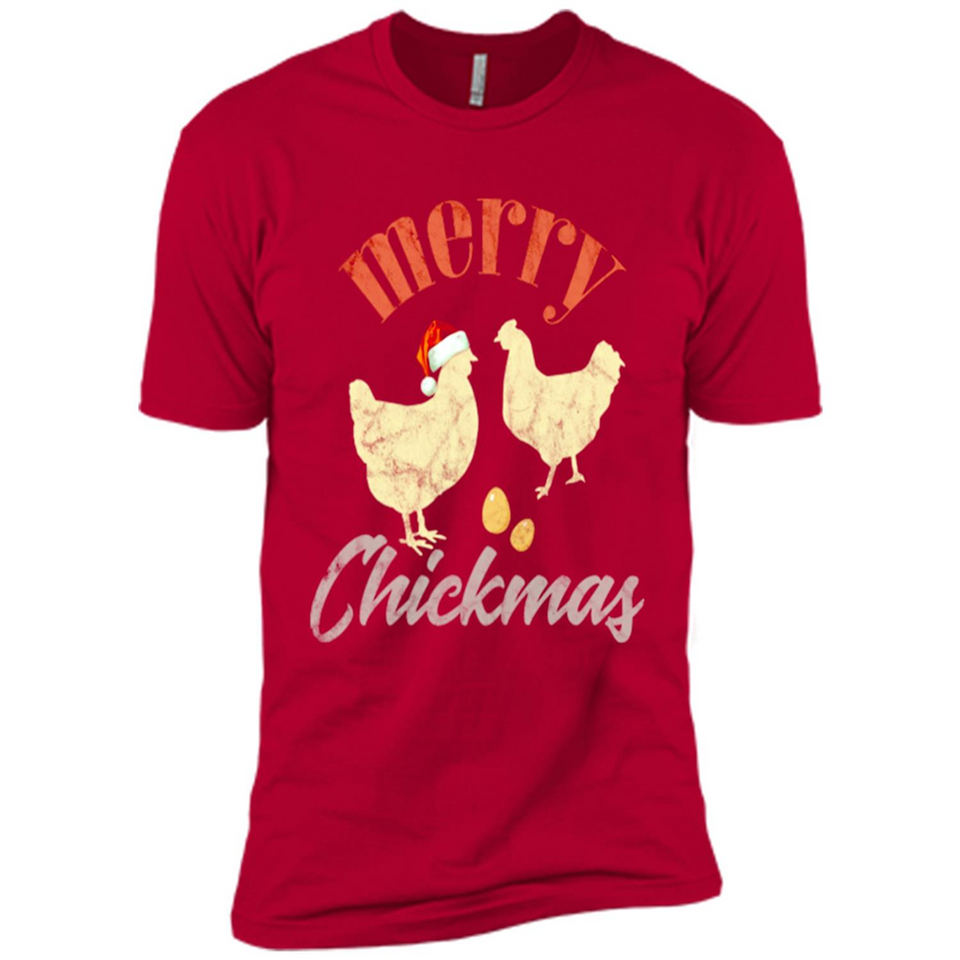 Christmas Chicken Vintage Shirt Funny Santa Hen Farmer Lover - Premium Short Sleeve T-Shirt