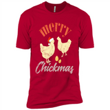 Christmas Chicken Vintage Shirt Funny Santa Hen Farmer Lover - Premium Short Sleeve T-Shirt