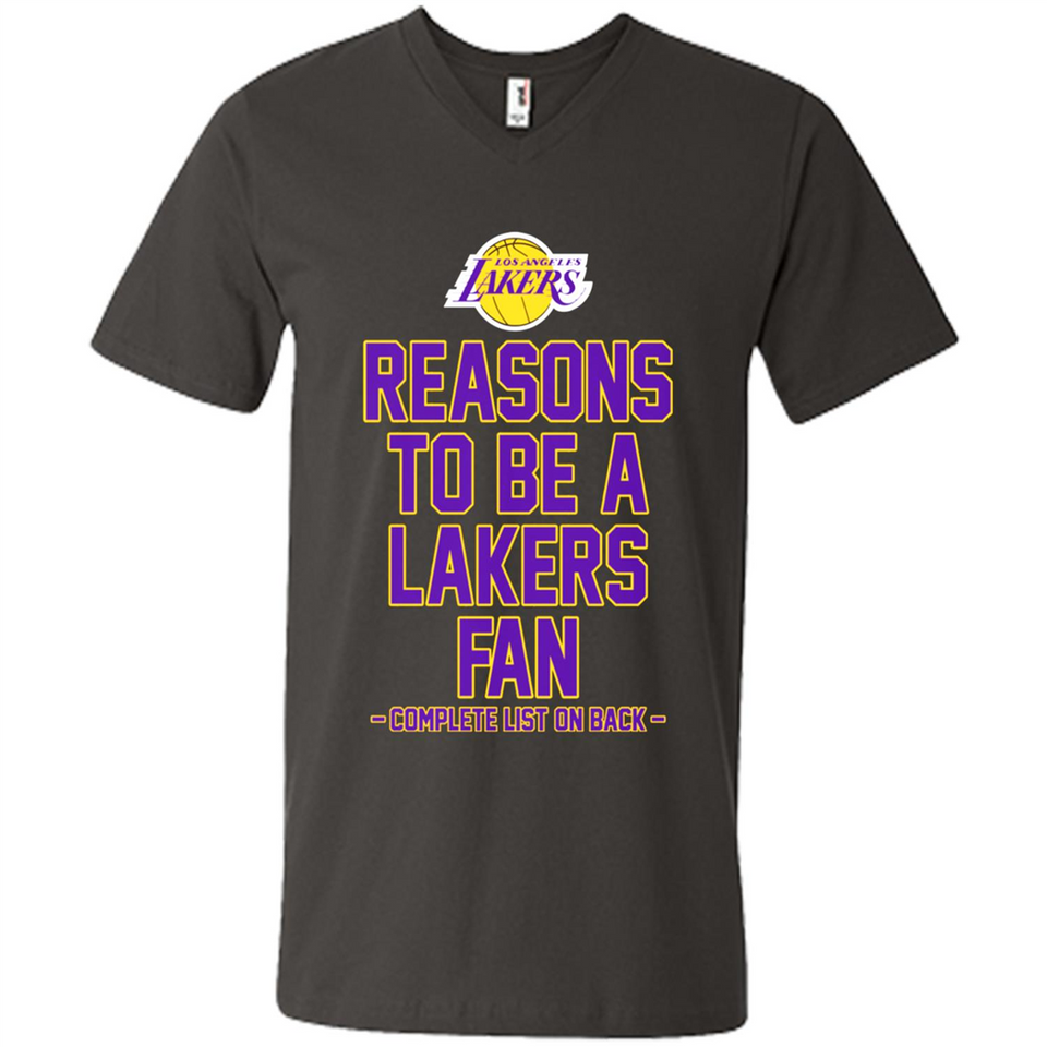 Reasons to be a Los Angeles Lakers Fan Complete List on Back - Men's V-Neck