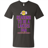Reasons to be a Los Angeles Lakers Fan Complete List on Back - Men's V-Neck