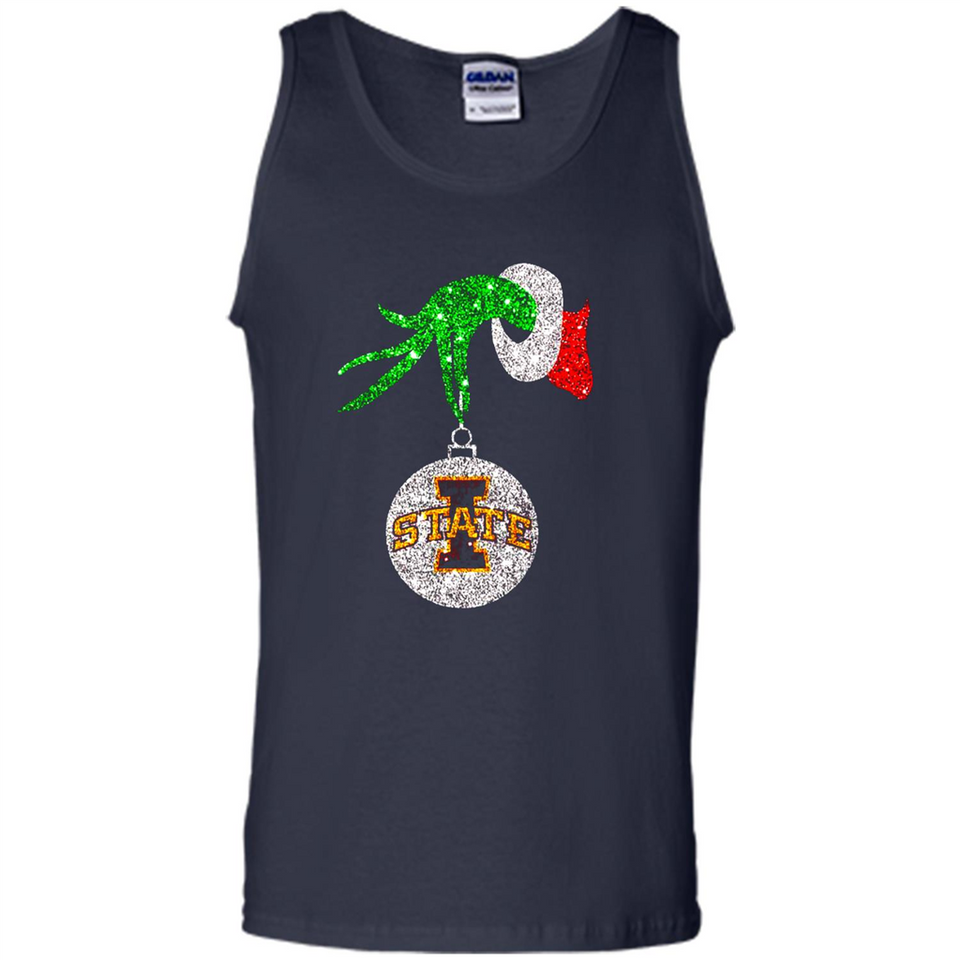 Amazing Iowa State Cyclones Glitter Grinch Monogram Ornament Christmas Gift - Tank Top