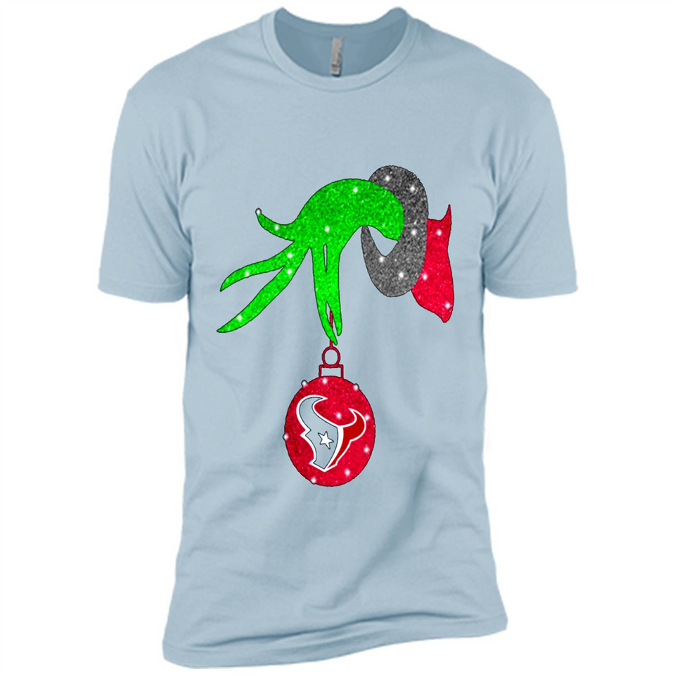 GRINCH HAND HOLDING HOUSTON TEXANS GLITTER CHRISTMAS PINGPONG