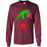 GRINCH HAND HOLDING CALGARY FLAMES GLITTER CHRISTMAS PINGPONG