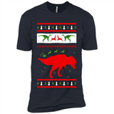 Dinosaur and Santa Clause Ugly Christmas Sweater - Premium Short Sleeve T-Shirt