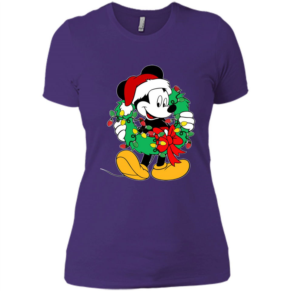 Mickey Mouse Merry Christmas Disney Sweatshirt - Ladies' Boyfriend T-Shirt