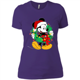 Mickey Mouse Merry Christmas Disney Sweatshirt - Ladies' Boyfriend T-Shirt