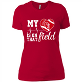 Oklahoma Sooners Football My Heart is on that Field - Ladies' Boyfriend T-Shirt