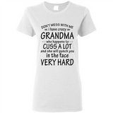 Don't Mess With Me My Grandma Is Crazy And She Will Punch You - Ladies Short-Sleeve
