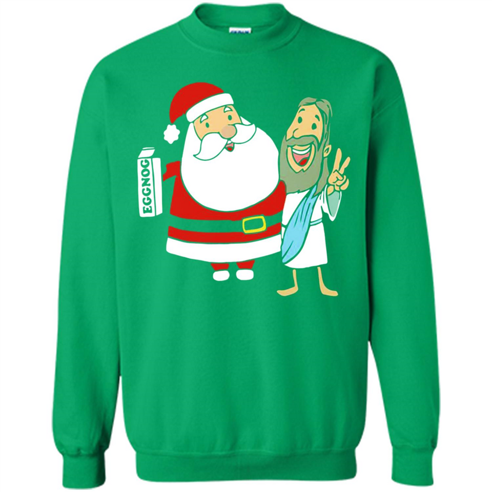 Eggnog Santa And Jesus Christmas
