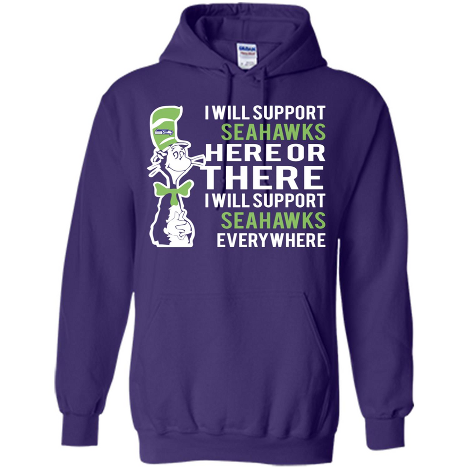 Shirt For Dr Seuss Cat And Seattle Seahawks Fans - Hoodie