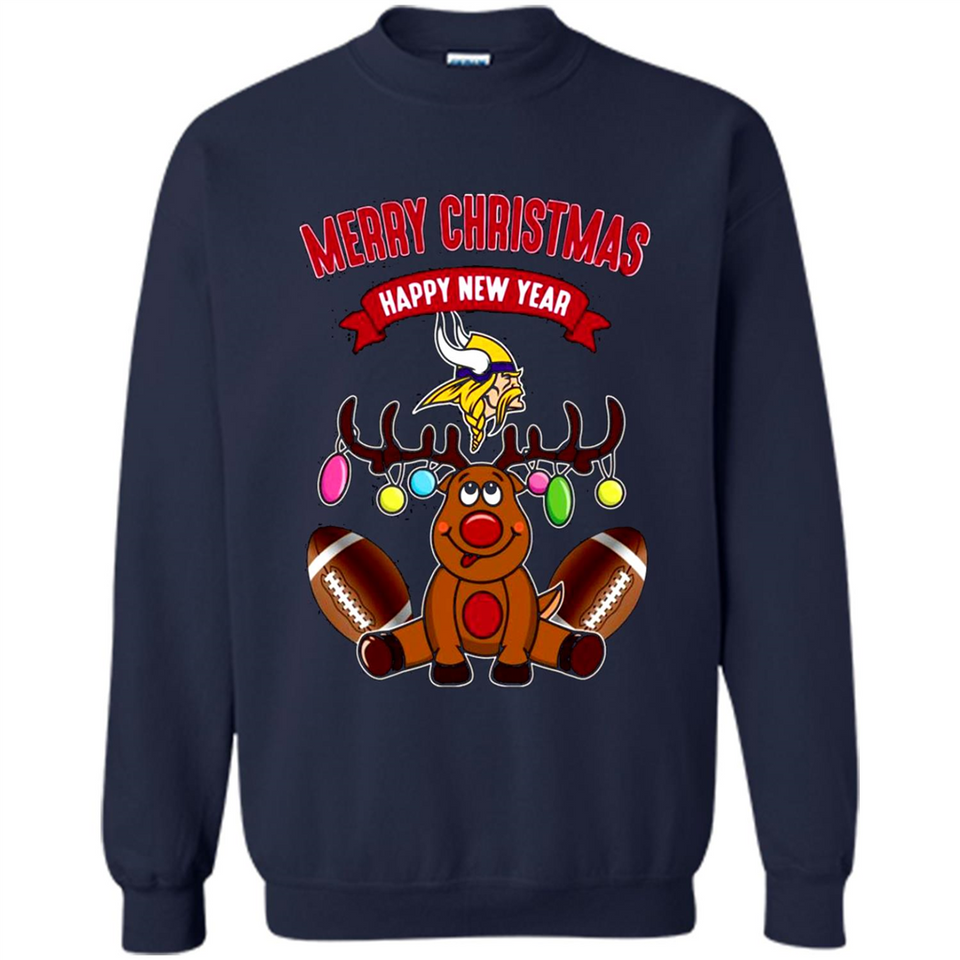 Minnesota Vikings NFL Reindeer Funny Merry Christmas And Happy New Year