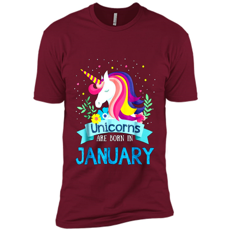 Unicorns are born in January Birthday Rainbow Gift Custom Ultra Cotton