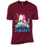Unicorns are born in January Birthday Rainbow Gift Custom Ultra Cotton