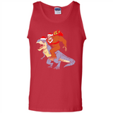 Bigfoot Riding Dinosaurus T-Shirt Funny Bigfoot Santa - Tank Top