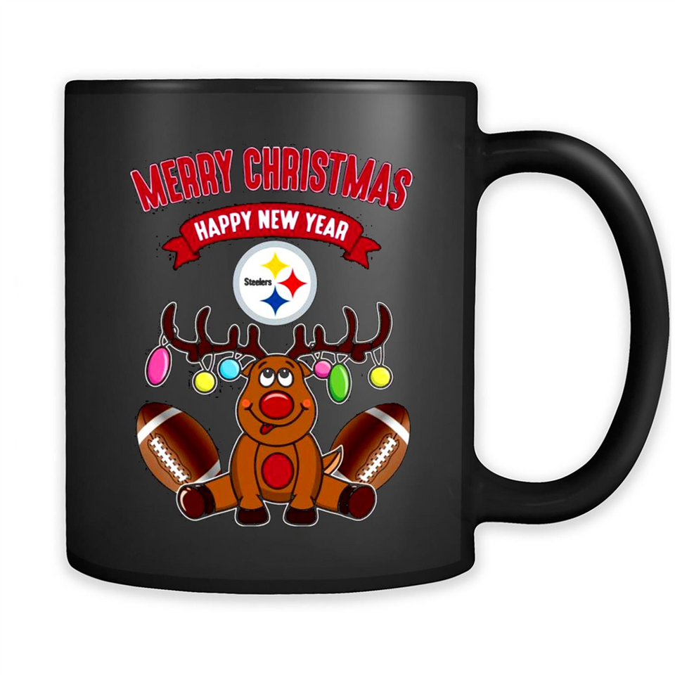 Pittsburgh Steelers NFL Reindeer Funny Merry Christmas And Happy New Year
