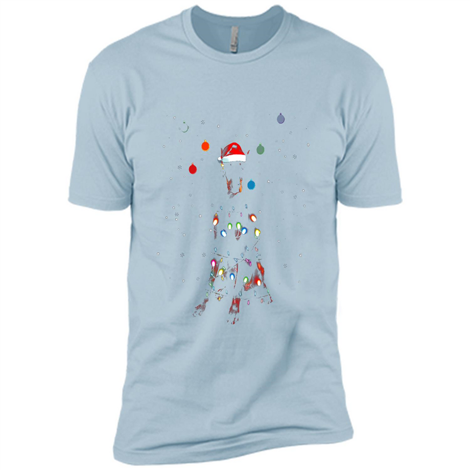 Doberman Santa Lights Christmas Dog Xmas Sweatshirt - Premium Short Sleeve T-Shirt