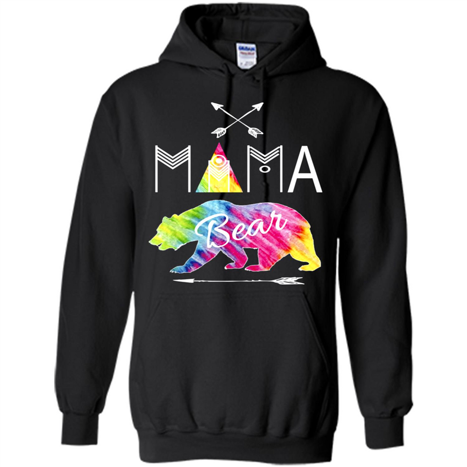 Mama Bear Shirt Tie Dye Family Vacation & Camping Tee - Hoodie