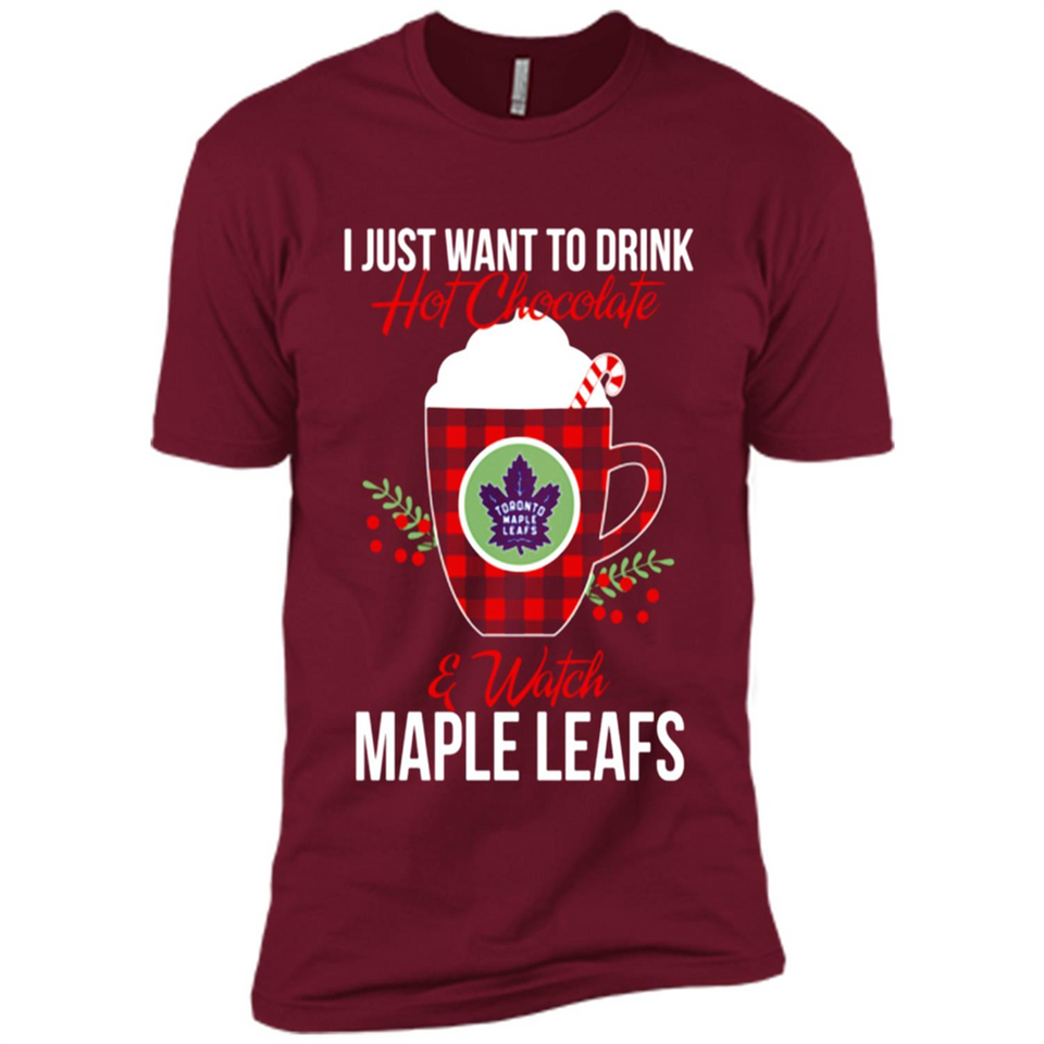 I Just Want To Drink Hot Chocolate & Watch Toronto Maple Leafs Ugly Christmas Sweater PINGPONG