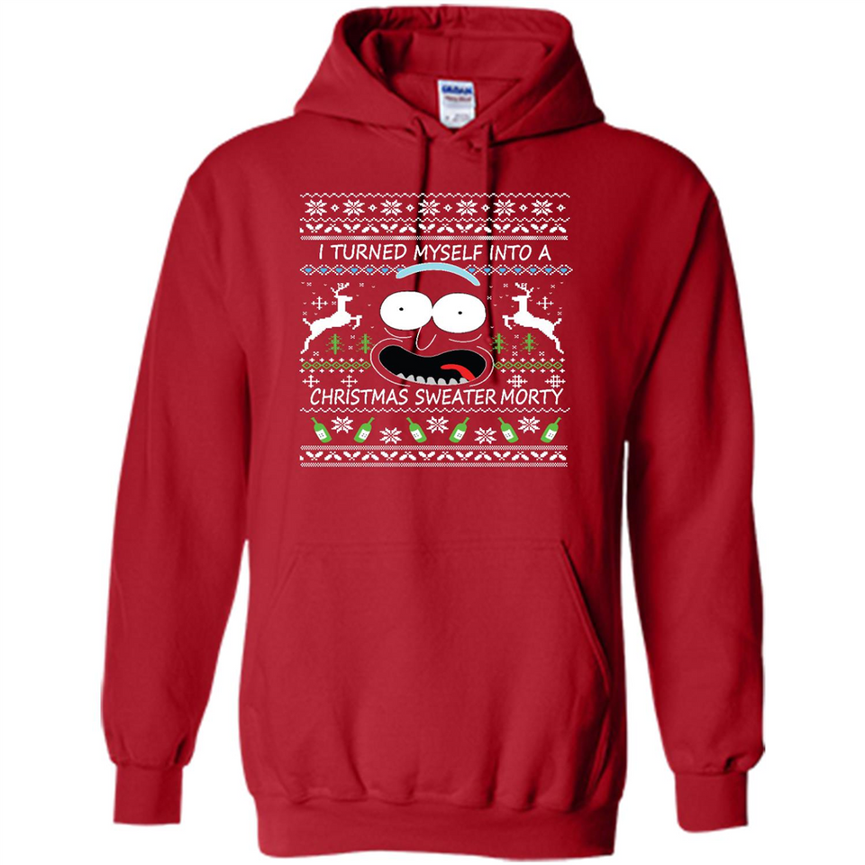 RICK AND MORTY-I TURNED MYSELF INTO A CHRISTMAS SWEATER MORTY UGLY XMAS SWEATER