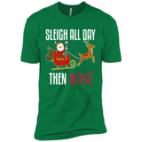 Sleigh All Day Then Rose Christmas Wine Gift - Premium Short Sleeve T-Shirt