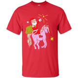 Distressed Retro Santa Riding Unicorn - Shirt