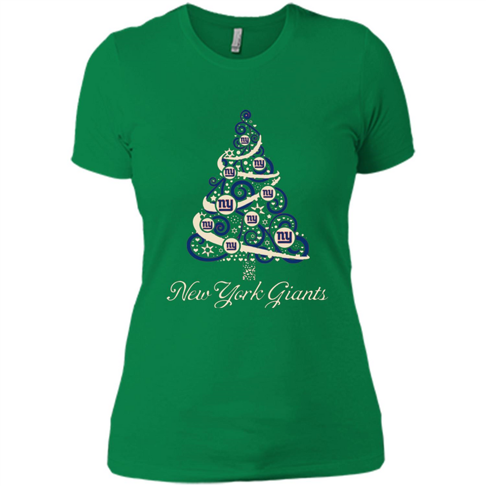 New York Giants NFL Football Team Logo Christmas Tree T-Shirt - Ladies' Boyfriend T-Shirt