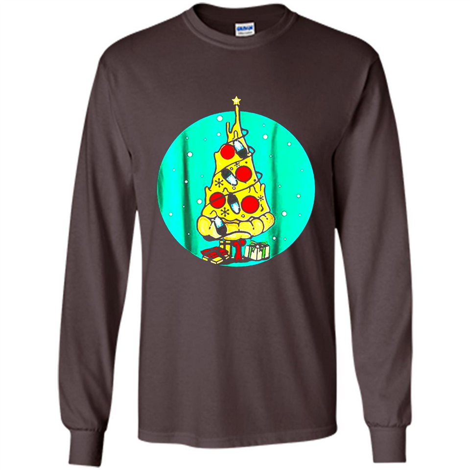 Funny Pizza Ugly Christmas Sweater Xmas Pizza Tree - Long Sleeve T-Shirt