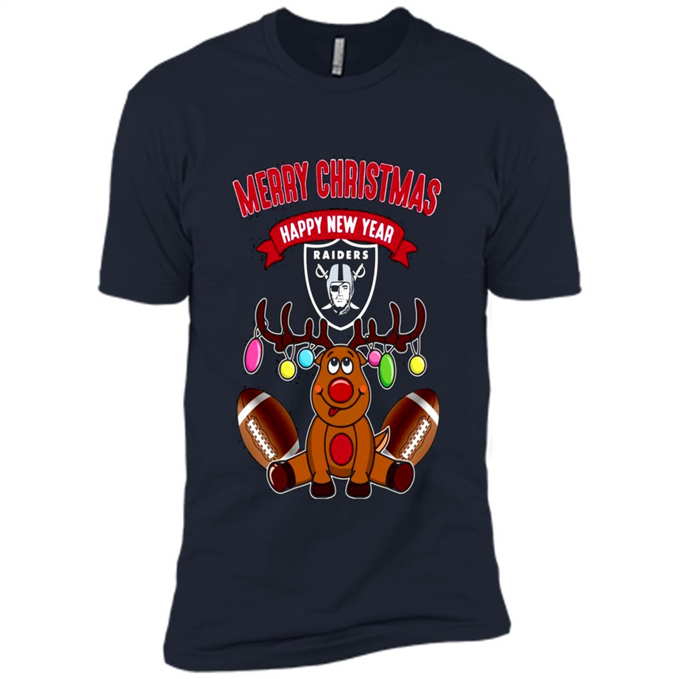 Oakland Raiders NFL Reindeer Funny Merry Christmas And Happy New Year