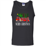 Firetruck Santa Sleigh Merry Christmas Firefighter - Tank Top