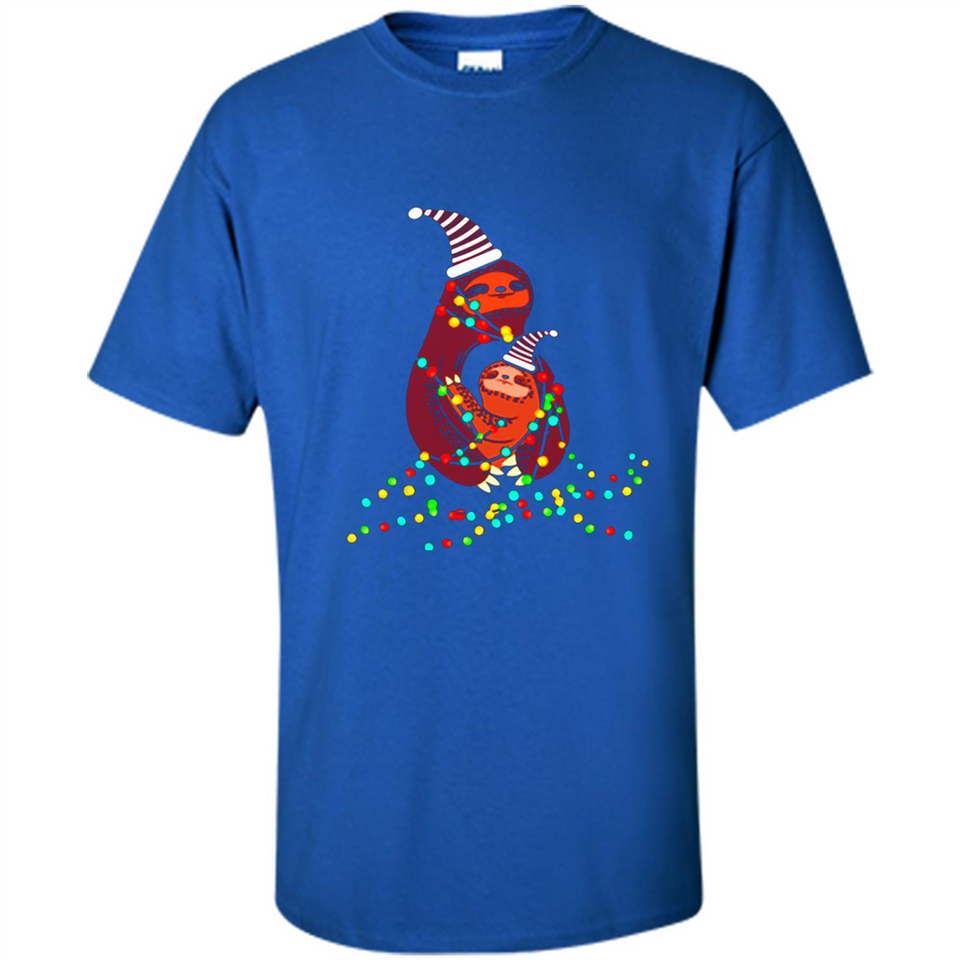Christmas Lights Sloth Long Sleeve Santa Sloth - Shirt