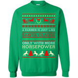 Funny Farmers Gift Ugly Santa Claus Horsepower - Sweatshirt