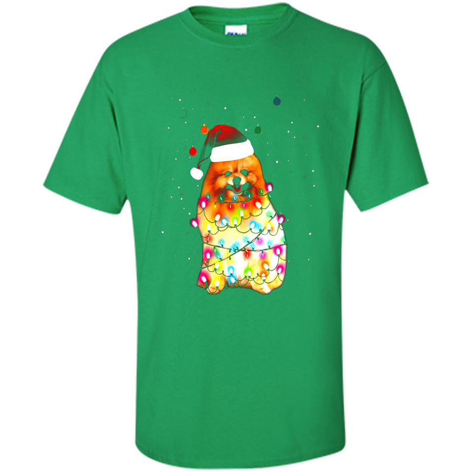 Pomeranian Santa Lights Christmas Dog Xmas Sweatshirt - Shirt