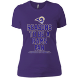 Reasons to be a Los Angeles Rams Fan Complete List on Back - Ladies' Boyfriend T-Shirt