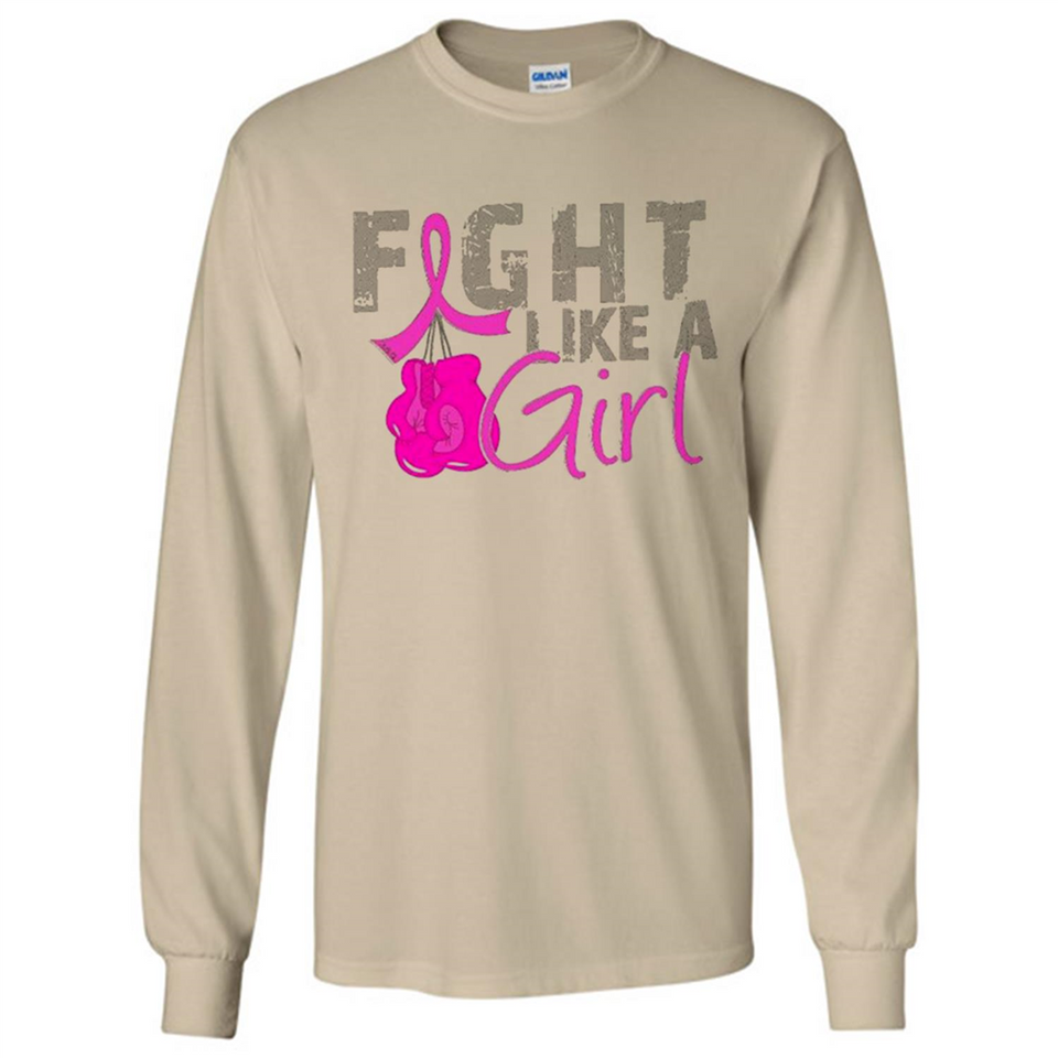 Fight Like A Girl Breast Cancer Awareness - Long Sleeve T-Shirt
