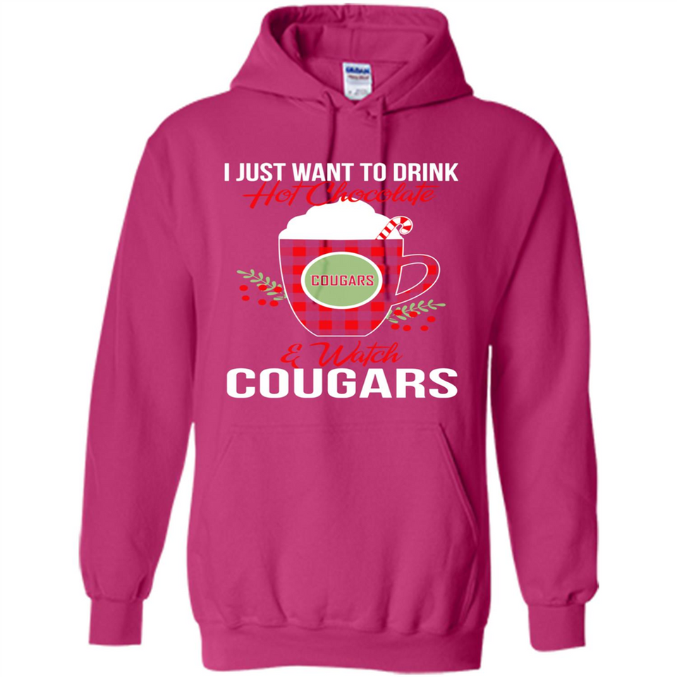 I Just Want To Drink Hot Chocolate & Watch Washington State Cougars Ugly Christmas Sweater PINGPONG