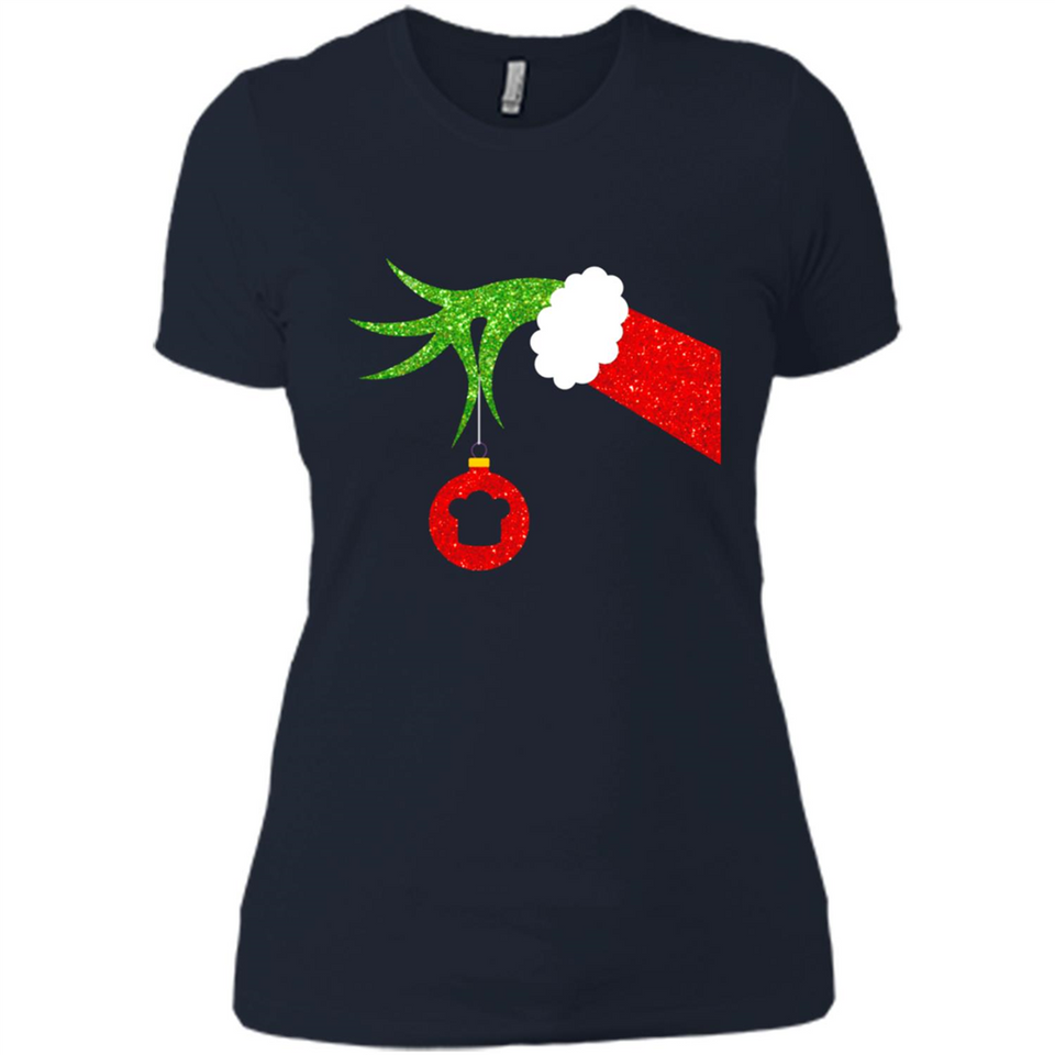 Funny Grinch Hand Holding Chef Ornament Christmas PING PONG