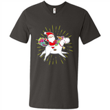 Unicorn And Santa Christmas - Men's V-Neck