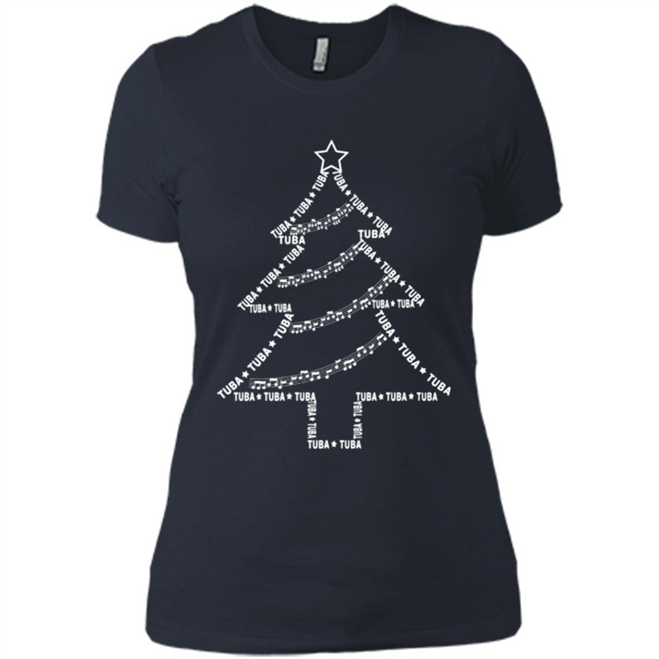 Tuba Text Christmas Tree Musical Instrument Holiday 1