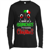 Drink Up Grinches It_s Fucking Christmas Funny Sweatshirt - Canvas Long Sleeve T-Shirt