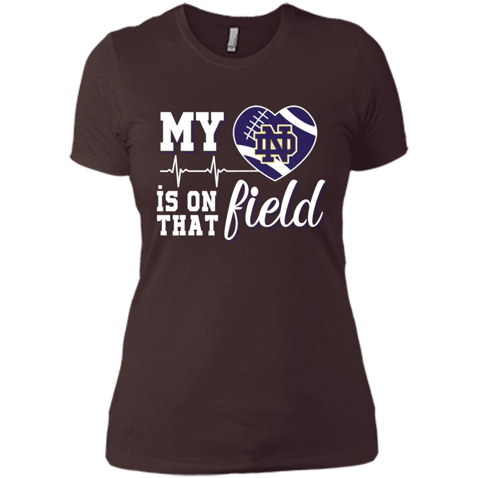 Notre Dame Fighting Irish Football My Heart is on that Field - Ladies' Boyfriend T-Shirt