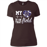 Notre Dame Fighting Irish Football My Heart is on that Field - Ladies' Boyfriend T-Shirt