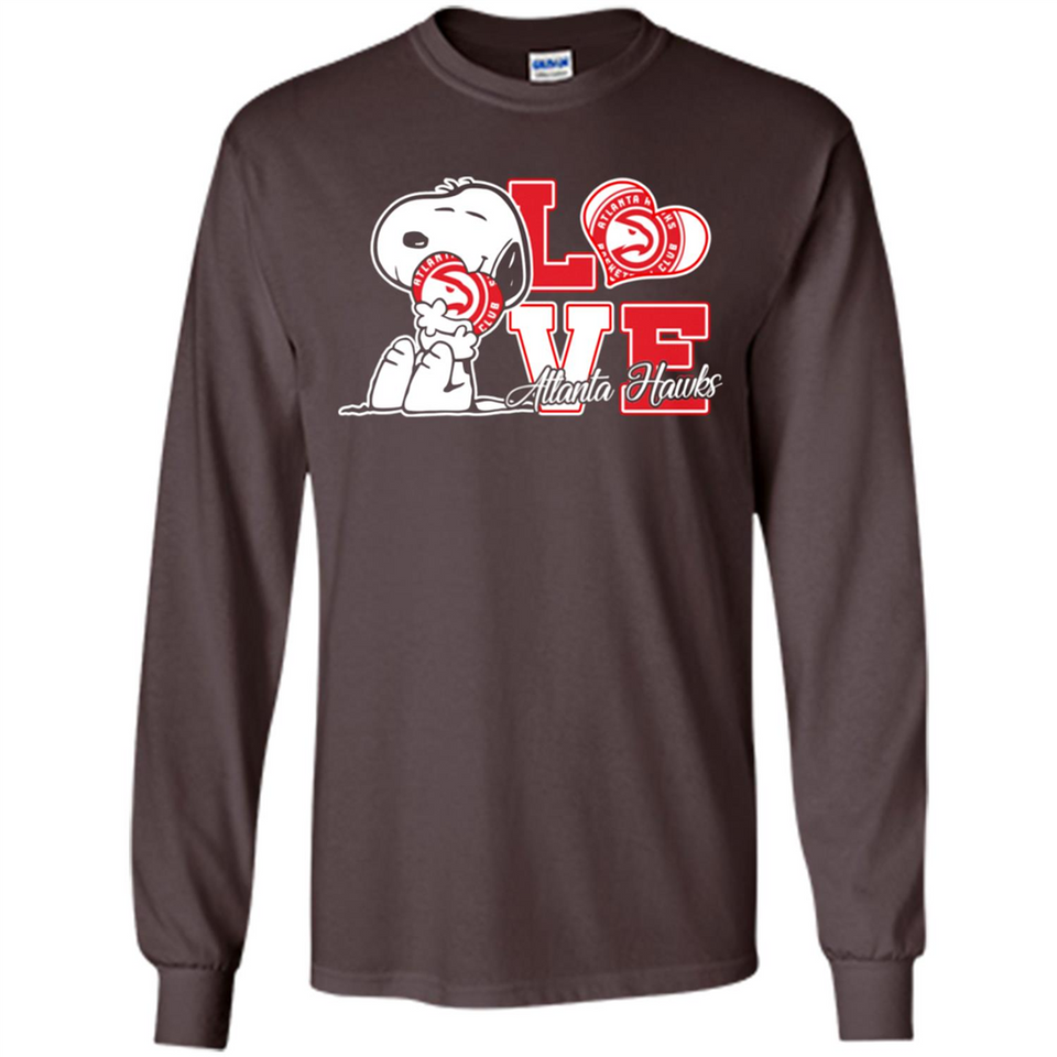 Snoopy loves NBA Atlanta Hawks - Long Sleeve T-Shirt