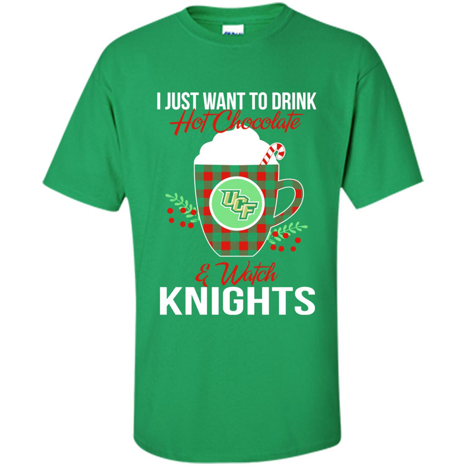 I Just Want To Drink Hot Chocolate & Watch UCF Knights Ugly Christmas Sweater PINGPONG
