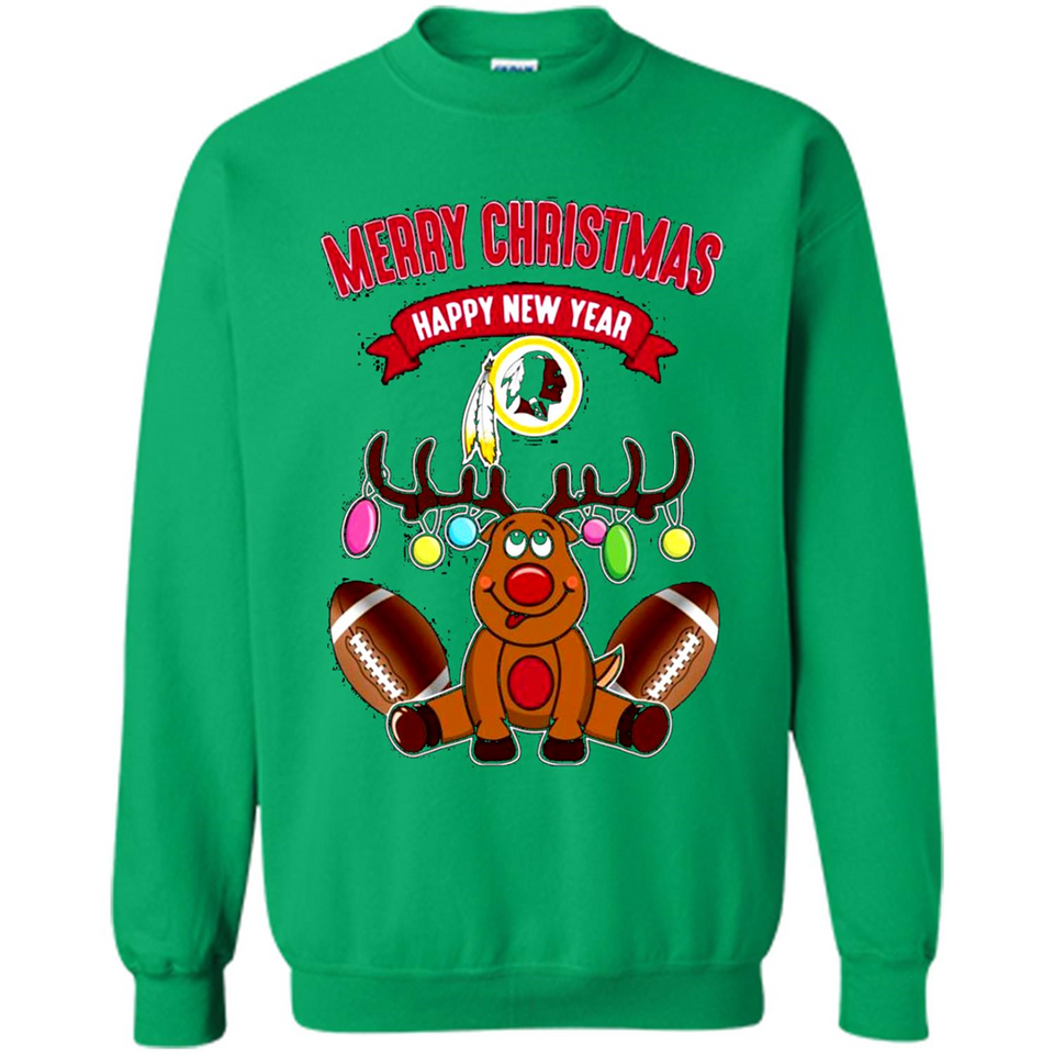 Washington Redskins NFL Reindeer Funny Merry Christmas And Happy New Year
