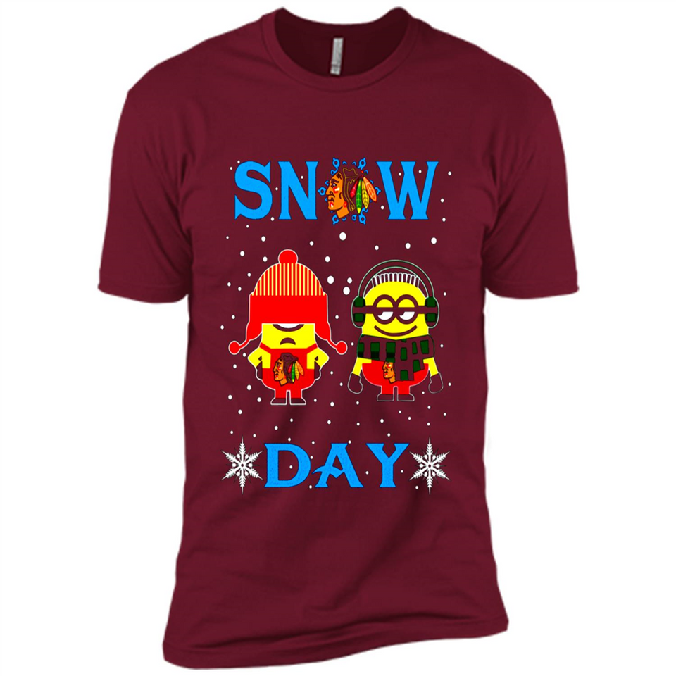 Snow Day Shirt For Chicago Blackhawks Vs Minion Fans pingpong