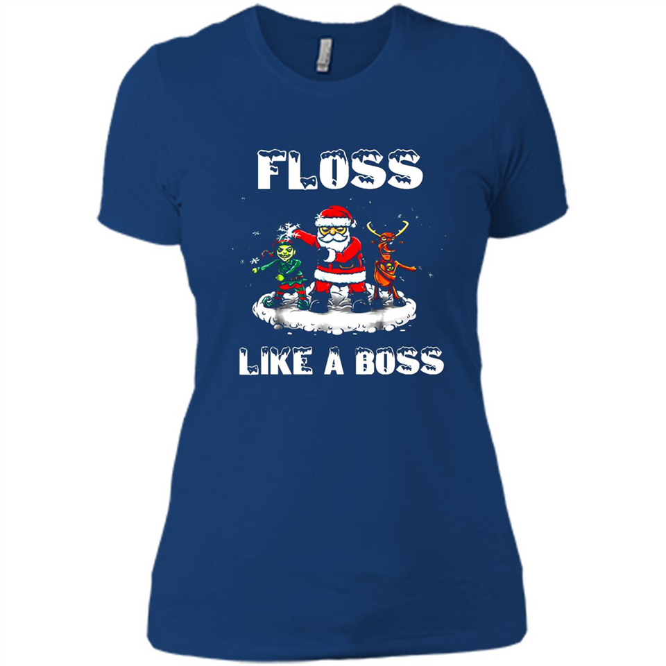 Floss Like A Boss Santa Flossing Dance Funny - Ladies' Boyfriend T-Shirt