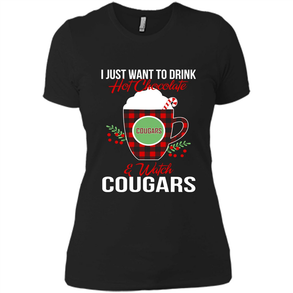 I Just Want To Drink Hot Chocolate & Watch Washington State Cougars Ugly Christmas Sweater PINGPONG