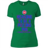 Reasons to be a Detroit Pistons Fan Complete List on Back - Ladies' Boyfriend T-Shirt