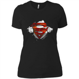 Calgary Flames And Superman Fans - Ladies' Boyfriend T-Shirt