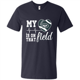 New York Jets Football My Heart is on that Field - Men's V-Neck